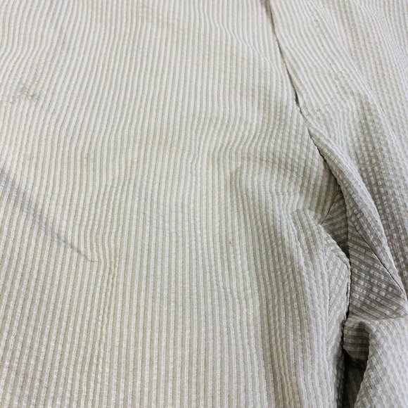 NWT 6 East Beige w/ Tan Stripe Seersucker Ctn Unfinished Flat Front Pants 34X38 - Picture 4 of 10